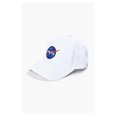 Bavlněná baseballová čepice Alpha Industries NASA Cap bílá barva, s aplikací, 186903.09-white