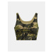 Khaki sportovní crop top tílko Under Armour Meridian Fitted CropTankPrnt