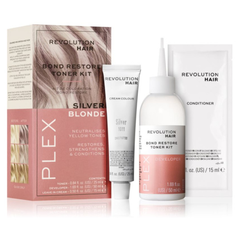 Revolution Haircare Plex Bond Restore Kit sada pro zvýraznění barvy vlasů odstín Silver Blonde