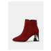Tamaris červené kotníkové semišové boty na podpatku
