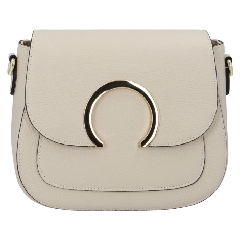 Dámská kožená crossbody kabelka béžová - ItalY Pretty