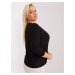 Černá dámská halenka plus size s 3/4 rukávem