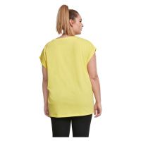 Dámské tričko s prodlouženým ramenem zářivě žluté