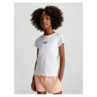Bílé holčičí tričko Calvin Klein Jeans