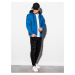 Modrá pánská mikina na zip s kapucí Ombre Clothing B1076