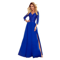 Numoco Dámské společenské šaty Amber královsky modrá Tmavě modrá