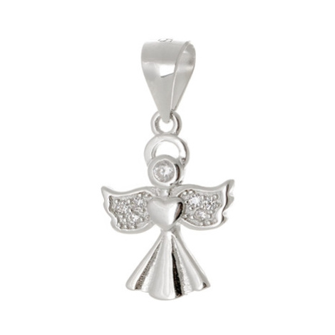 Stříbrný přívěšek anděl se zirkony STRZ0799F Ego Fashion