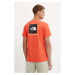 Bavlněné tričko The North Face S/S Redbox Tee oranžová barva, s potiskem, NF0A87NP5OM1