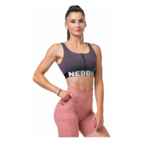 Nebbia Smart Zip Front Sports Bra Marron Fitness spodní prádlo