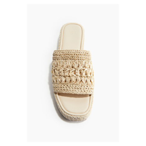 H & M - Sandálky espadrilky na platformě - béžová H&M