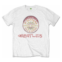 The Beatles tričko, Flowers Logo & Drum White, pánské