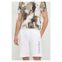 Bavlněné šortky Calvin Klein bílá barva, K10K112967
