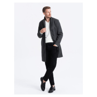 Tmavě šedý pánský lehký kabát Ombre Clothing
