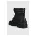 Kožené trapery Calvin Klein Combat Boot Mono pánské, černá barva