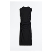 H & M - Nabírané šaty bodycon - černá
