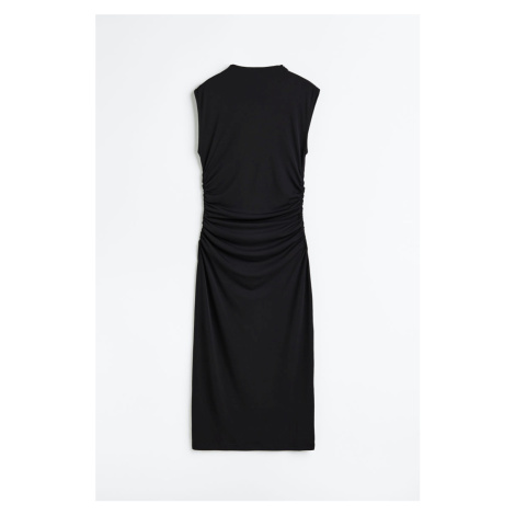 H & M - Nabírané šaty bodycon - černá H&M