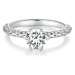 GRACE Silver Jewellery Stříbrný prsten Elisa 1 ct MOISSANITE + CERTIFIKÁT P-MSR012/54 GRA 218394