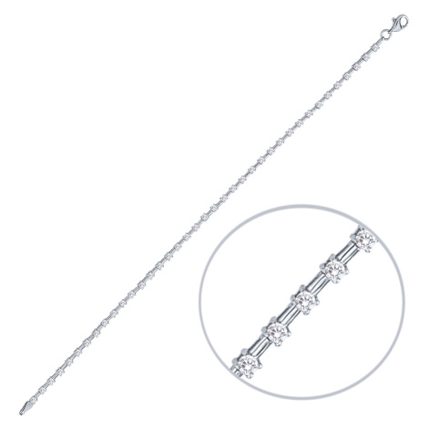 Olivie Zlatý náramek z bílého zlata s bílými zirkony Au 585/1000