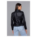 Černá dámská bunda z eko kůže model 18133604 - J.STYLE