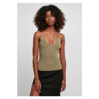 Ladies Rib Knit Top - khaki