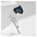 Éternelle Luxusní brož s perlou a zirkony Diara - květina B8082-LXT0576A Stříbrná