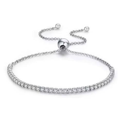 GRACE Silver Jewellery Stříbrný tenisový náramek se zirkony Rina - stříbro 925/1000 NR-SCB029/37
