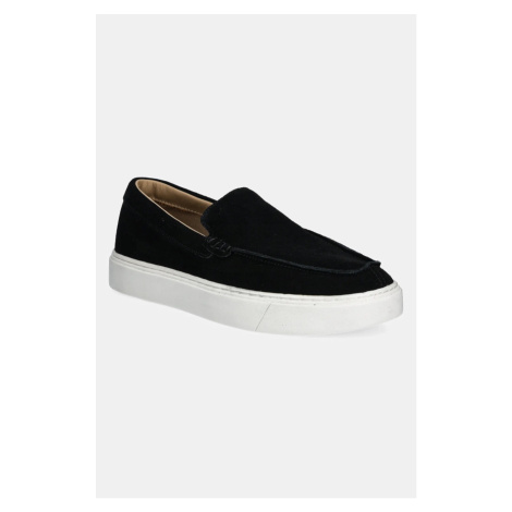 Semišové mokasíny Calvin Klein MOCCASIN SUEDE pánské, černá barva, HM0HM01794