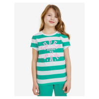 Bílo-zelené dětské pruhované tričko SAM 73 Siobhan