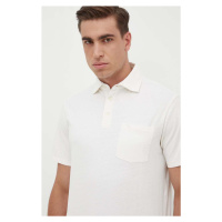 Polo tričko s lněnou směsí Ralph Lauren bílá barva, 710900790