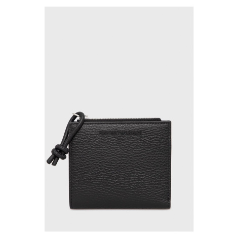 Kožená peněženka Emporio Armani pánský, černá barva, Y4R262 Y068E