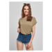 Ladies Modal Extended Shoulder Tee - khaki