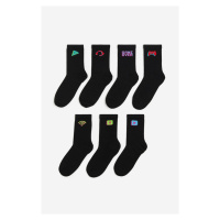 H & M - Balení: 7 párů ponožek - černá