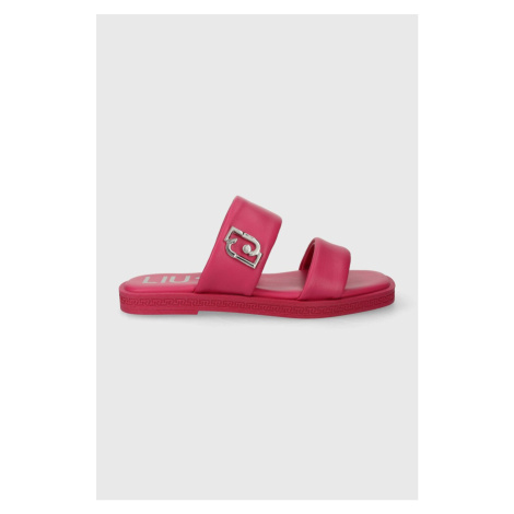 Kožené pantofle Liu Jo IMAN1 dámské, růžová barva, SA4113P0062S1699