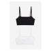H & M - Nevyztužený podprsenkový top z bavlny: balení po 2 - černá
