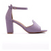 Designové dámské sandály fialové na širokém podpatku