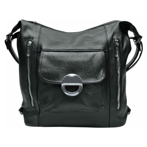Velký černý kabelko-batoh 2v1 s kapsami Tapple