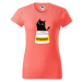 DOBRÝ TRIKO Dámské tričko s potiskem s kočkou ANTIDEPRESIVA Barva: Tyrkysová