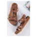 Hnědé kožené sandály Kumba