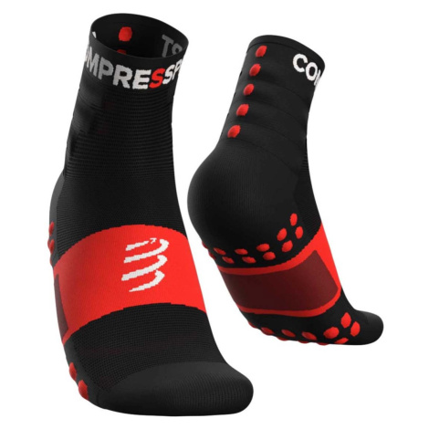COMPRESSPORT Cyklistické ponožky klasické - TRAINING - červená/černá