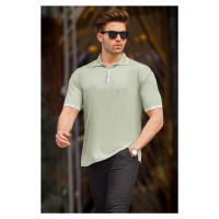 Madmext Green Polo Neck Men's T-Shirt 6877