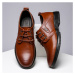 Šnurovacie poltopánky kožené business topánky pánske