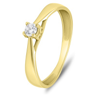 Brilio Nadčasový zásnubní prsten ze žlutého zlata GR114YAU