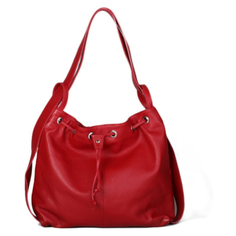 Dámské kožené kabelky a batohy 2v 1 červená Parma