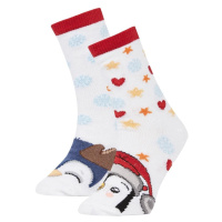 DEFACTO Girl's Christmas Themed Cotton 2-Piece Long Socks