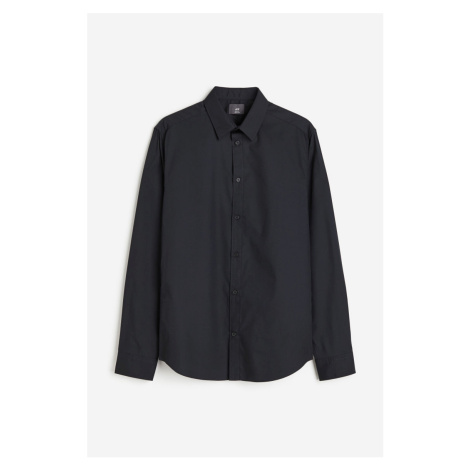 H & M - Košile Slim Fit Easy iron - černá H&M
