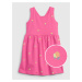 Růžové holčičí šaty šaty z organické bavlny GAP