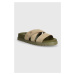 Semišové pantofle Tommy Hilfiger ELEVATED TH CRISS SUEDE SANDAL pánské, béžová barva, FM0FM05065