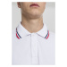Double Stripe Poloshirt - white/navy/fire red