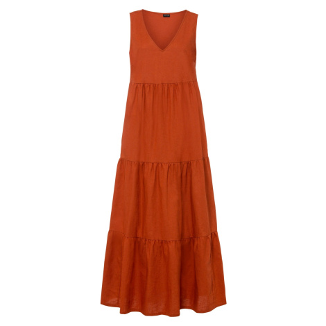 Bonprix BODYFLIRT lněné maxi šaty Barva: Oranžová, Mezinárodní