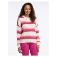 Orsay Růžovo-krémový dámský pruhovaný svetr s příměsí vlny - Dámské